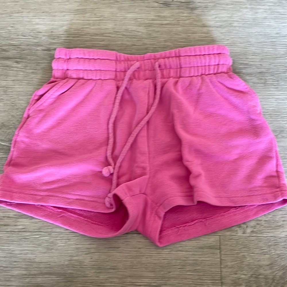 Pink high rise sweat shorts